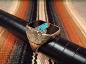 【Dan Simplicio】Zuni Antique Stone Inlay Silver Ring  c.1940～