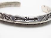 Atq Navajo 卍 Arrow Stamped Heavy Triangle Wire Cuff c.1920～