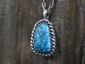 Vtg Navajo High Grade Kingman Turquoise Top Necklace c.1965～