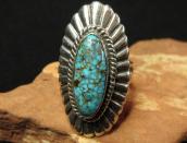 【Lewis Lomay】 Hopi Vtg Silver Ring w/Nevada Blue TQ  c.1960～
