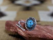 Vtg Navajo Gem Burnham Turquoise Concho Tie Tack Pin c.1955～