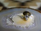 Vtg Navajo Gem Burnham Turquoise Concho Tie Tack Pin c.1955～