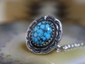 Vtg Navajo Gem Burnham Turquoise Concho Tie Tack Pin c.1955～