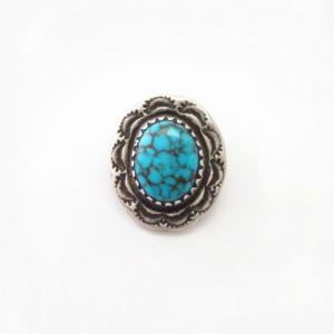 Vtg Navajo Gem Burnham Turquoise Concho Tie Tack Pin c.1955～