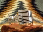 【Thomas Curtis】 ZigZag Edged Stamped Heavy Silver Wide Cuff