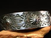 【GARDEN OF THE GODS】Atq Repoused Coin Silver Cuff  c.1930