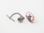 Vtg Navajo Candelaria Turquoise Tie Tack Pin in Brass c.1970