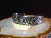 【GARDEN OF THE GODS】 Atq 卍 Stamped Coin Silver Cuff  c.1930