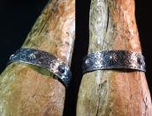 【GARDEN OF THE GODS】 Atq 卍 Stamped Coin Silver Cuff  c.1930