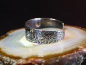 【GARDEN OF THE GODS】 Atq 卍 Stamped Coin Silver Cuff  c.1930