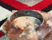 【GARDEN OF THE GODS】 Atq 卍 Stamped Coin Silver Cuff  c.1930