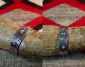 【GARDEN OF THE GODS】 Atq 卍 Stamped Coin Silver Cuff  c.1930