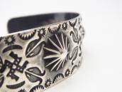 【GARDEN OF THE GODS】 Atq 卍 Stamped Coin Silver Cuff  c.1930