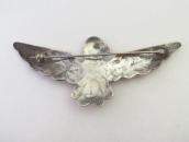 Atq Big Thunderbird Arrows Stamped Silver Pin w/TQ  c.1930～　