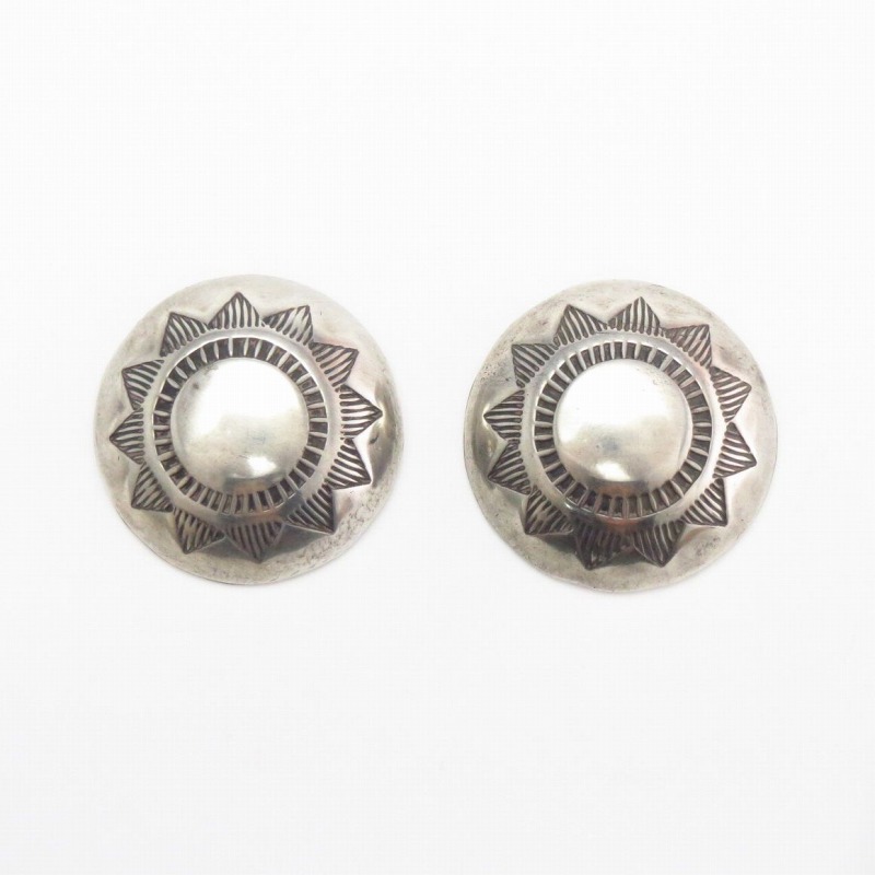 【Austin Wilson】 Navajo Vtg Concho Pierced Earrings  c.1940～