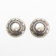 【Austin Wilson】 Navajo Vtg Concho Pierced Earrings  c.1940～