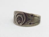 Antique Naja Repouse & 卍 Stamped Silver Tourist Ring c.1925～