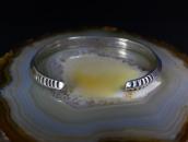 Atq Navajo/Pueblo Owl Stamped Ingot TriangleWire Cuff c.1920