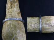 Atq Navajo/Pueblo Owl Stamped Ingot TriangleWire Cuff c.1920