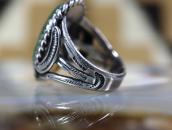 Antique Navajo Arrows Stamped Ring w/Green Turquoise c.1930～