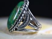 Antique Navajo Arrows Stamped Ring w/Green Turquoise c.1930～