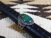 Antique Navajo Arrows Stamped Ring w/Green Turquoise c.1930～