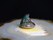 Antique Navajo Arrows Stamped Ring w/Green Turquoise c.1930～