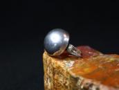 Antique Navajo Pearl Face Silver Tourist Ring  c.1940
