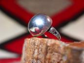 Antique Navajo Pearl Face Silver Tourist Ring  c.1940