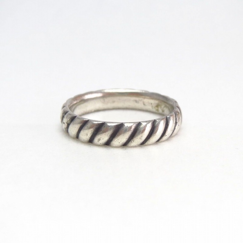 Antique Navajo Bias Filed Ingot Silver Narrow Ring  c.1930