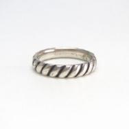 Antique Navajo Bias Filed Ingot Silver Narrow Ring  c.1930