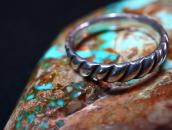 Antique Navajo Bias Filed Ingot Silver Narrow Ring  c.1930