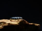 Antique Navajo Bias Filed Ingot Silver Narrow Ring  c.1930