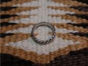 Antique Navajo Bias Filed Ingot Silver Narrow Ring  c.1930