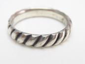 Antique Navajo Bias Filed Ingot Silver Narrow Ring  c.1930