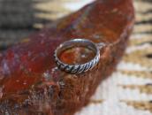 Antique Navajo Bias Filed Ingot Silver Narrow Ring  c.1930