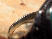 Vintage Navajo Pilot Mt. Turquoise Silver Men's Ring  c.1971