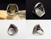 Vintage Navajo Pilot Mt. Turquoise Silver Men's Ring  c.1971