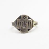 Antique Thunderbird Patched Mens Silver Tourist Ring c.1930～