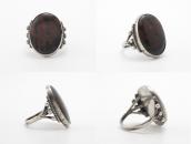 Atq Navajo Split Shank Silver Ring w/PetrifiedWood c.1940～