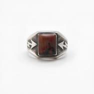【BELL TRADING POST】Silver Ring w/Rect. PetrifiedWood c.1950～