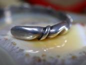 Vintage Navajo Sand Casted Silver Filed Small Cuff  c.1940～