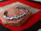 Vintage Navajo Sand Casted Silver Filed Small Cuff  c.1940～