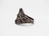 Antique Navajo Crossed Arrows Applique Silver Ring  c.1930～
