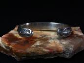 Vtg Navajo Hi-Grade Godber Turquoise Row Heavy Cuff  c.1950