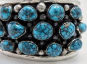 Vtg Navajo Slv & Top Grade Turquoise Row Wide Cuff  c.1955～