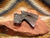 Antique Navajo Horse Heads Stamped Silver Pin Brooch c.1930～