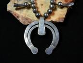 Vtg Navajo Silver Squash Blossom Naja Necklace w/TQ  c.1955～