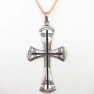 【Tom Bahe】 Navajo Old Large Cross Pendant/Necklace  c.1980