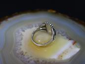 Atq Navajo SplitShank Silver Ring w/Godber Turquoise c.1930～
